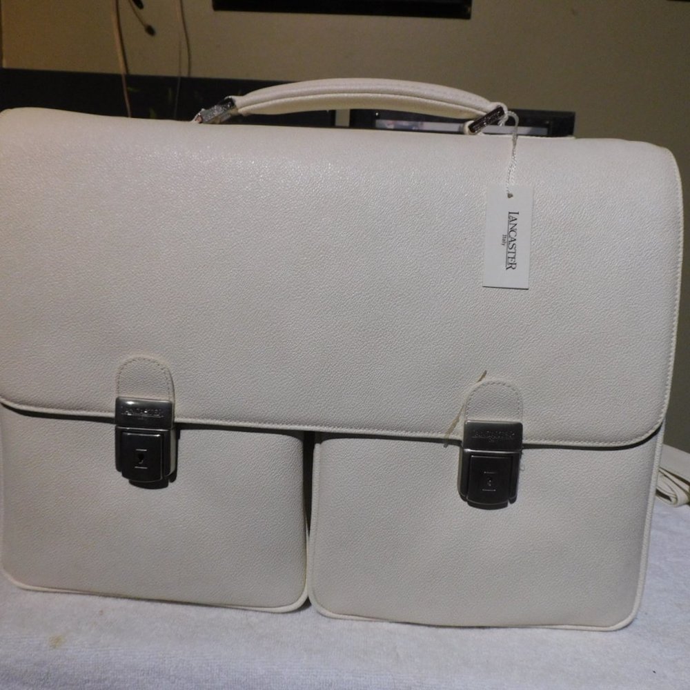 Lancaster Bone White Business Bag 13x16x6 BNIB